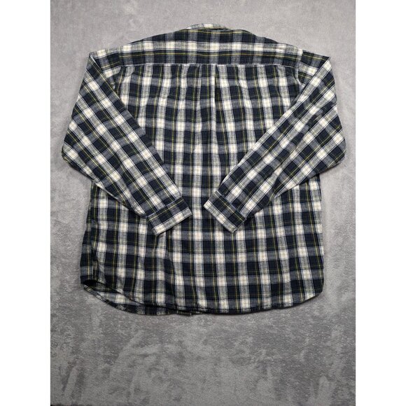 LL Bean Flannel Button Up Shirt Mens XXL Plaid Classic Fit Rugged Chore Pocket - Picture 9 of 9